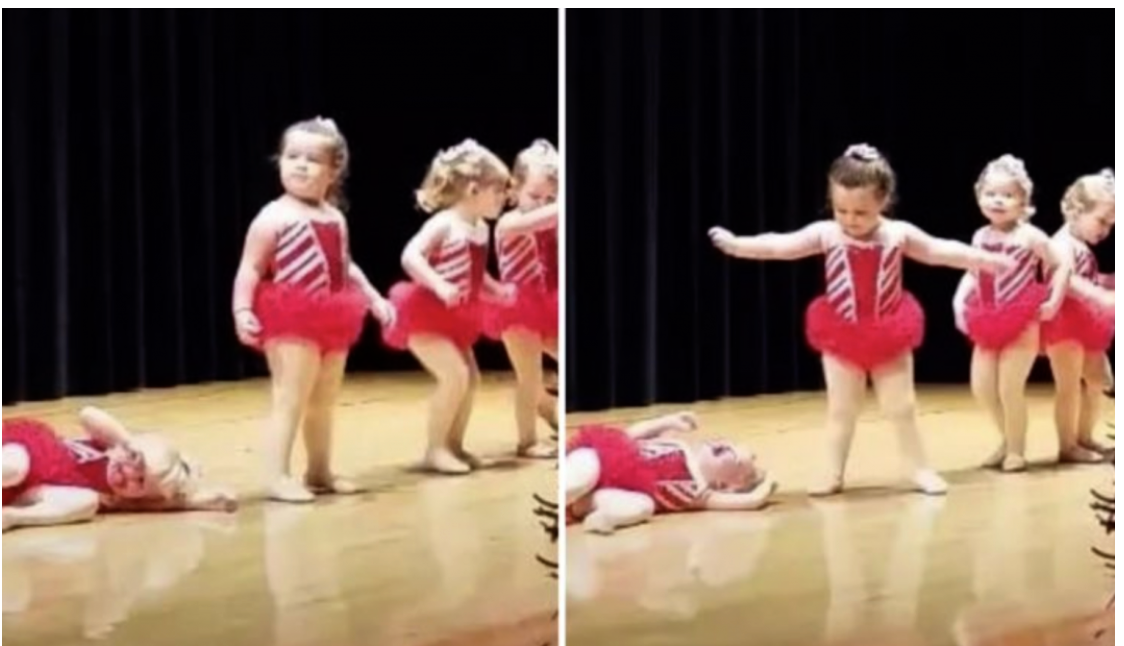 A little girl throws a tantrum in the middle of her dance, and look how
