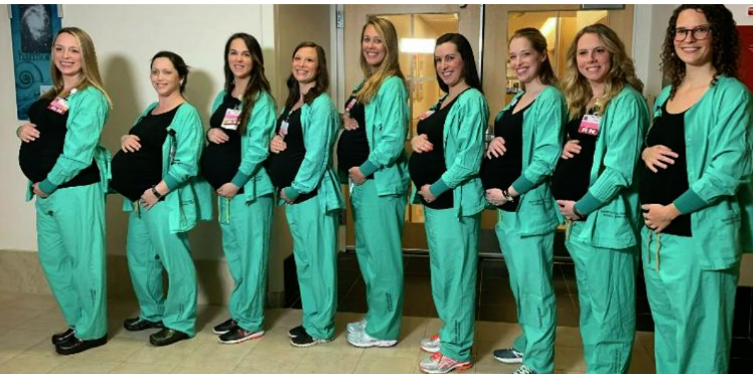 nine-nurses-become-pregnant-at-the-same-time-in-an-american-maternity