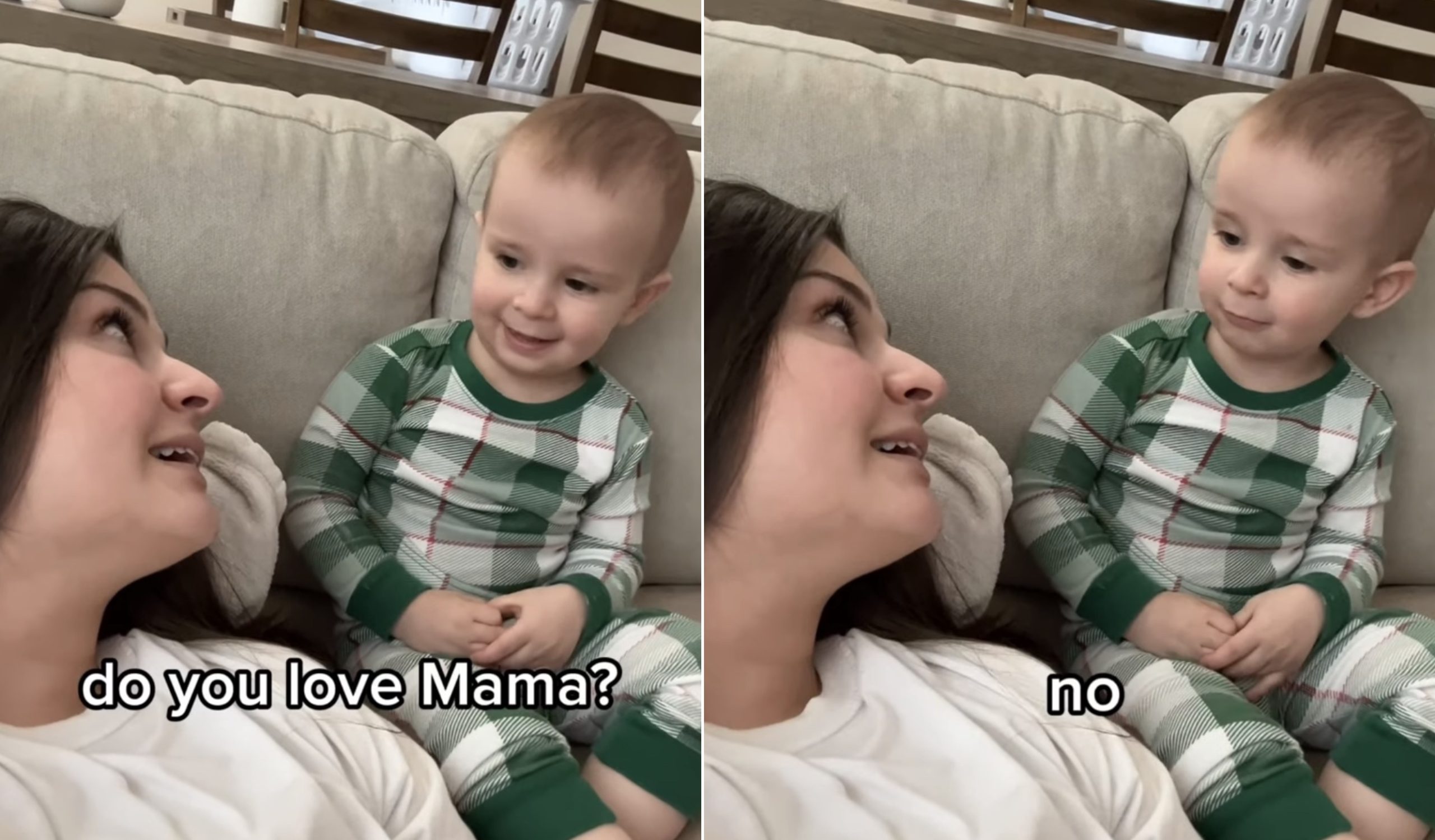 Sooo cute!!! Do you love Mama? Look at his eyes when he answered ‘no ...