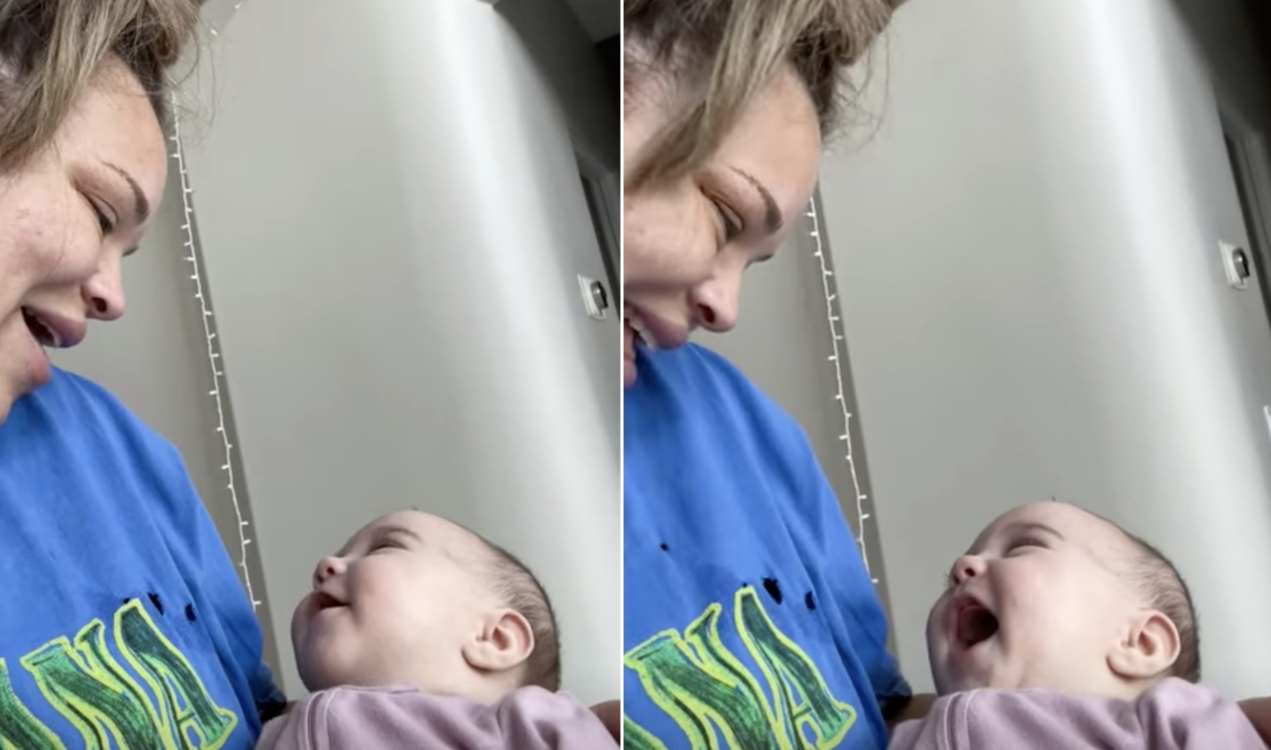 She is absolutely adorable! Mommy talks to her baby for the first time ...